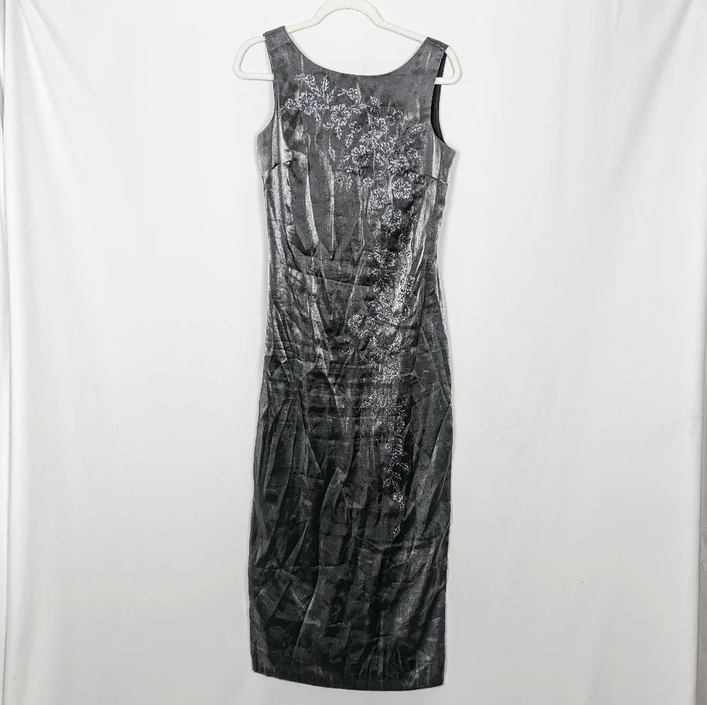 Y2K 90’s CDC 8 Evening Iridescent Metallic Sparkle Embellished Maxi Dress Gown